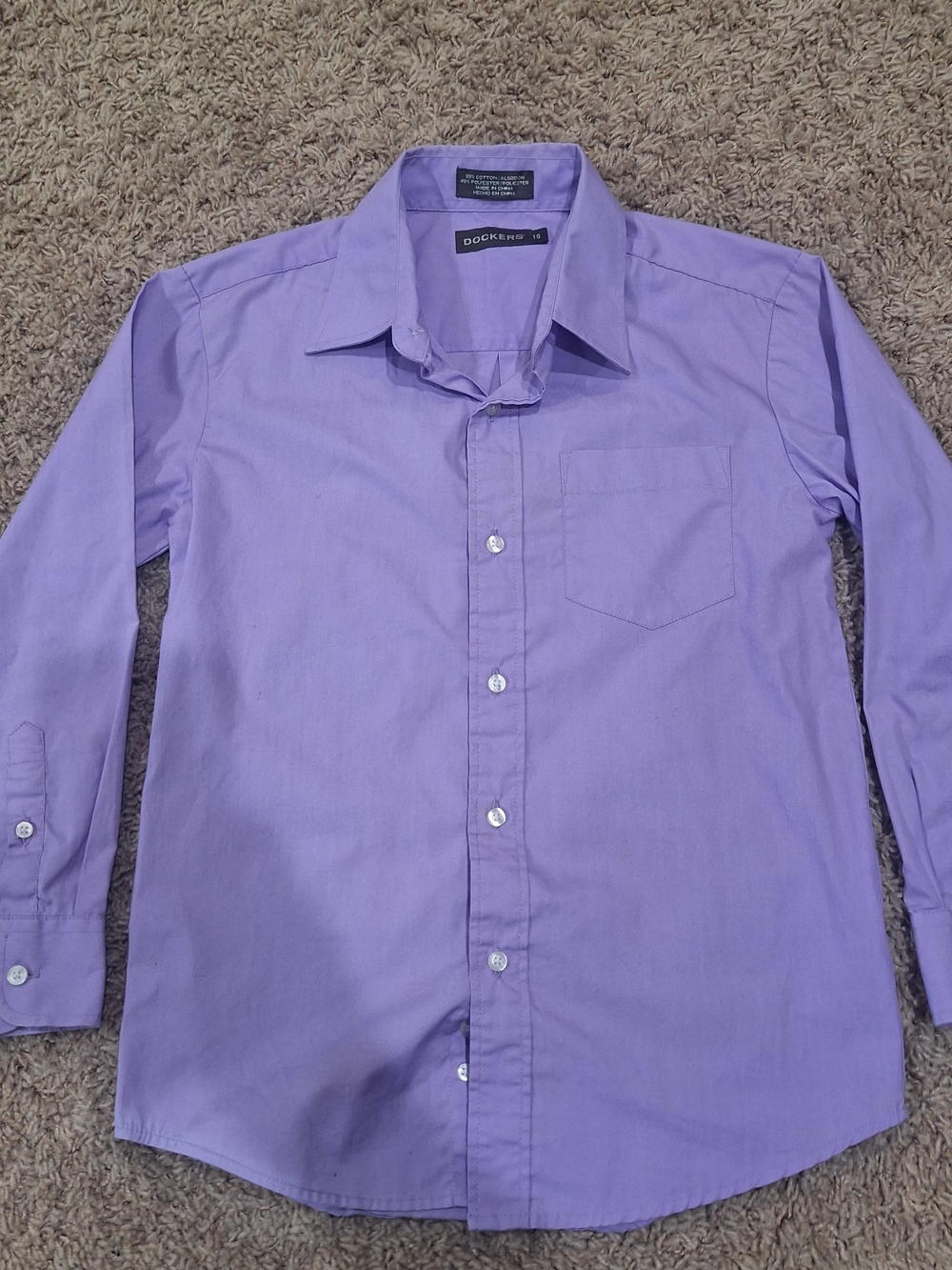 Dockers Boy's Light Purple Button-Down Dress Shirt